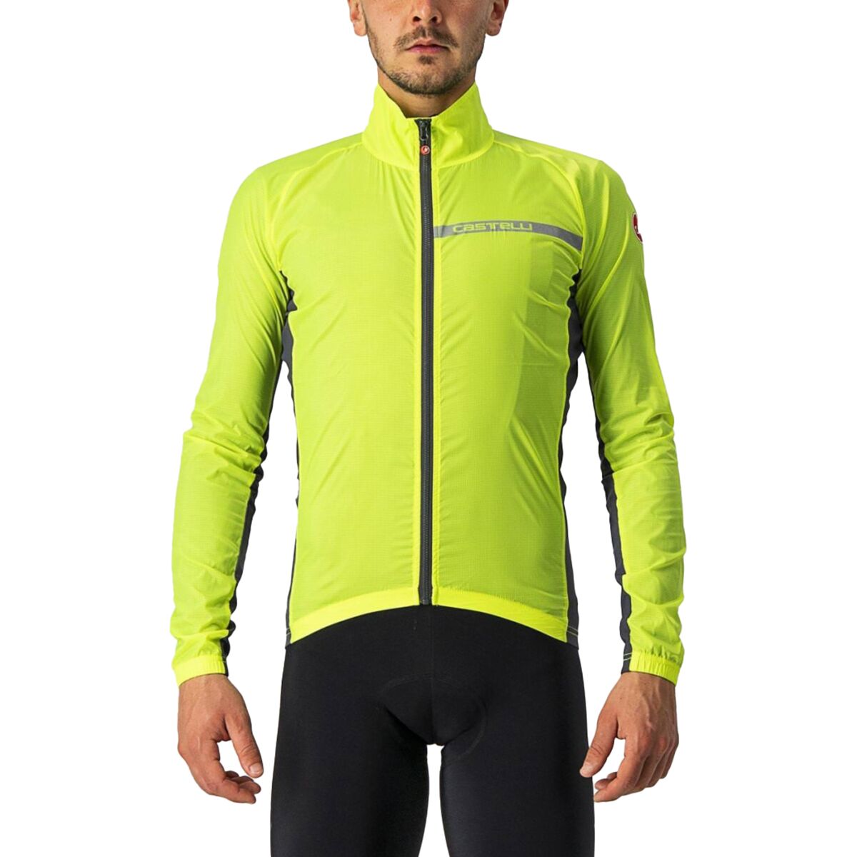 Image of Castelli Squadra Stretch Jacket - Men's Electric Lime/Dark Gray, L