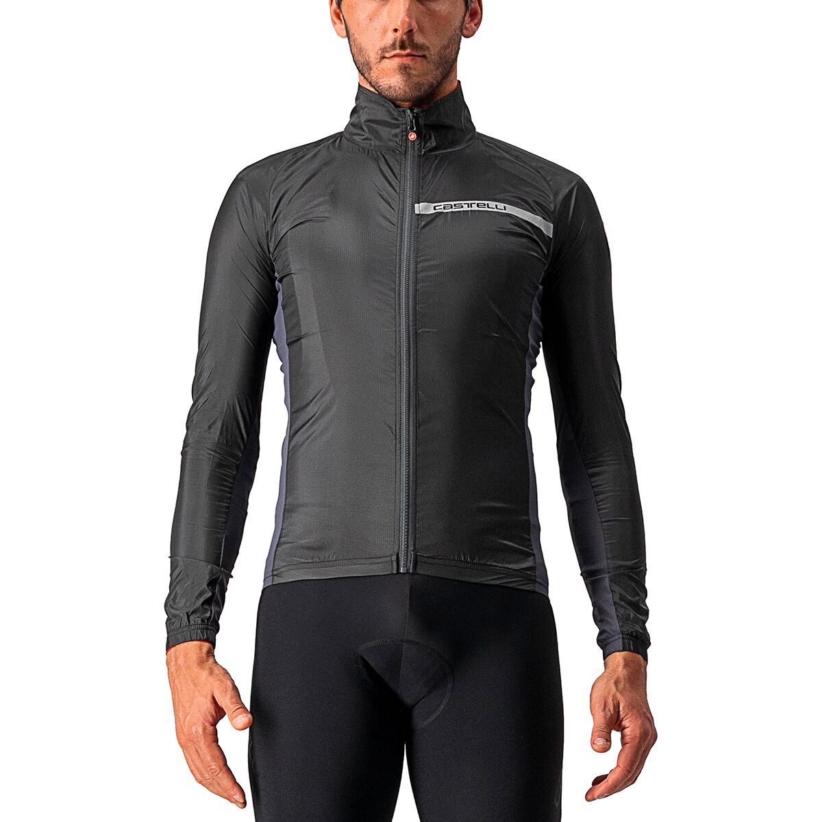 Image of Castelli Squadra Stretch Jacket - Men's Light Black/Dark Gray, XXL