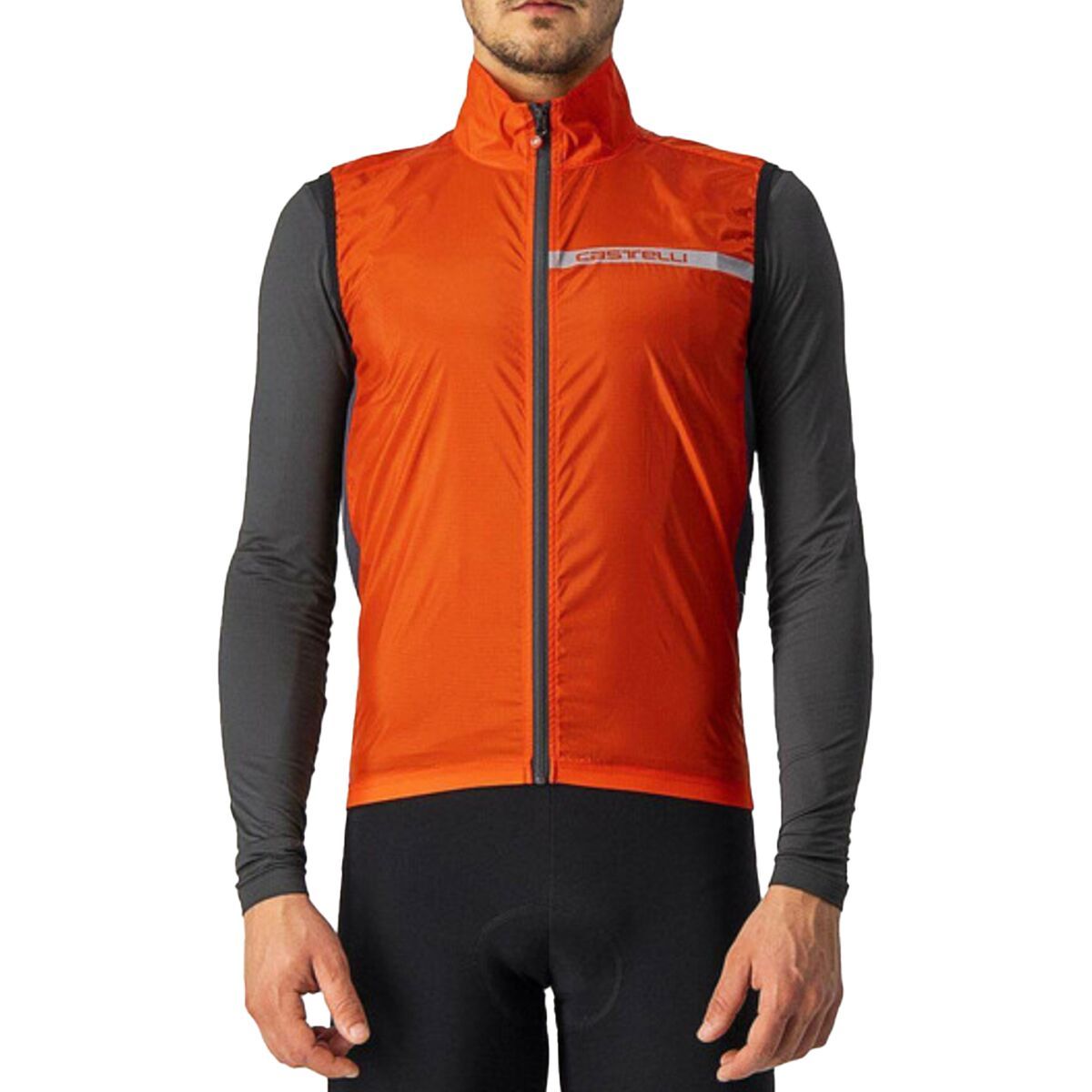 Castelli Squadra Stretch Vest - Men's Fiery Red/Dark Gray, XL