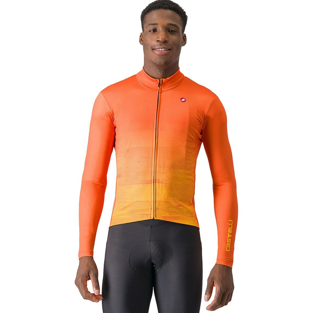 Castelli Unlimited Thermal Jersey - Men's Orange Rust/Goldenrod, S
