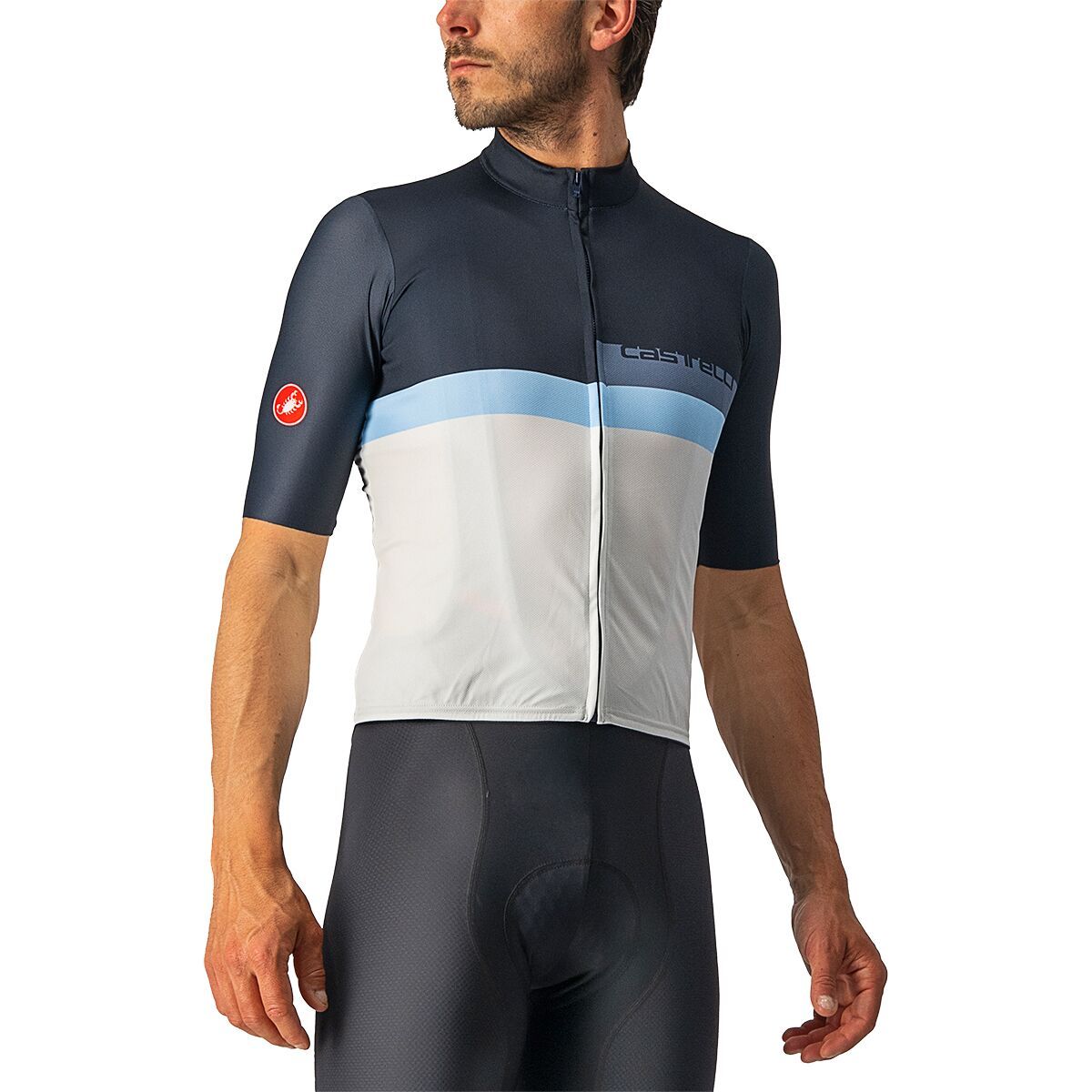Castelli A Blocco Jersey - Men's Savile Blue/China Blue/Azzurro/Ivory, S