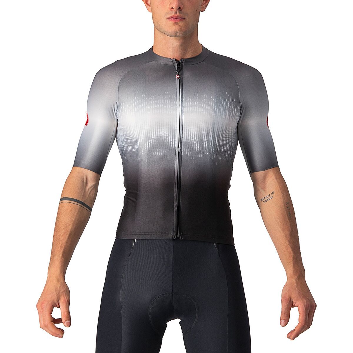 Castelli Aero Race 6.0 Full-Zip Jersey - Men's Light Black/Dark Gray, S