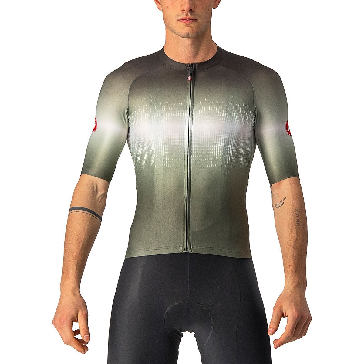 Castelli Aero Race 6.0 Full-Zip Jersey - Men's Military Green/Light Black, M