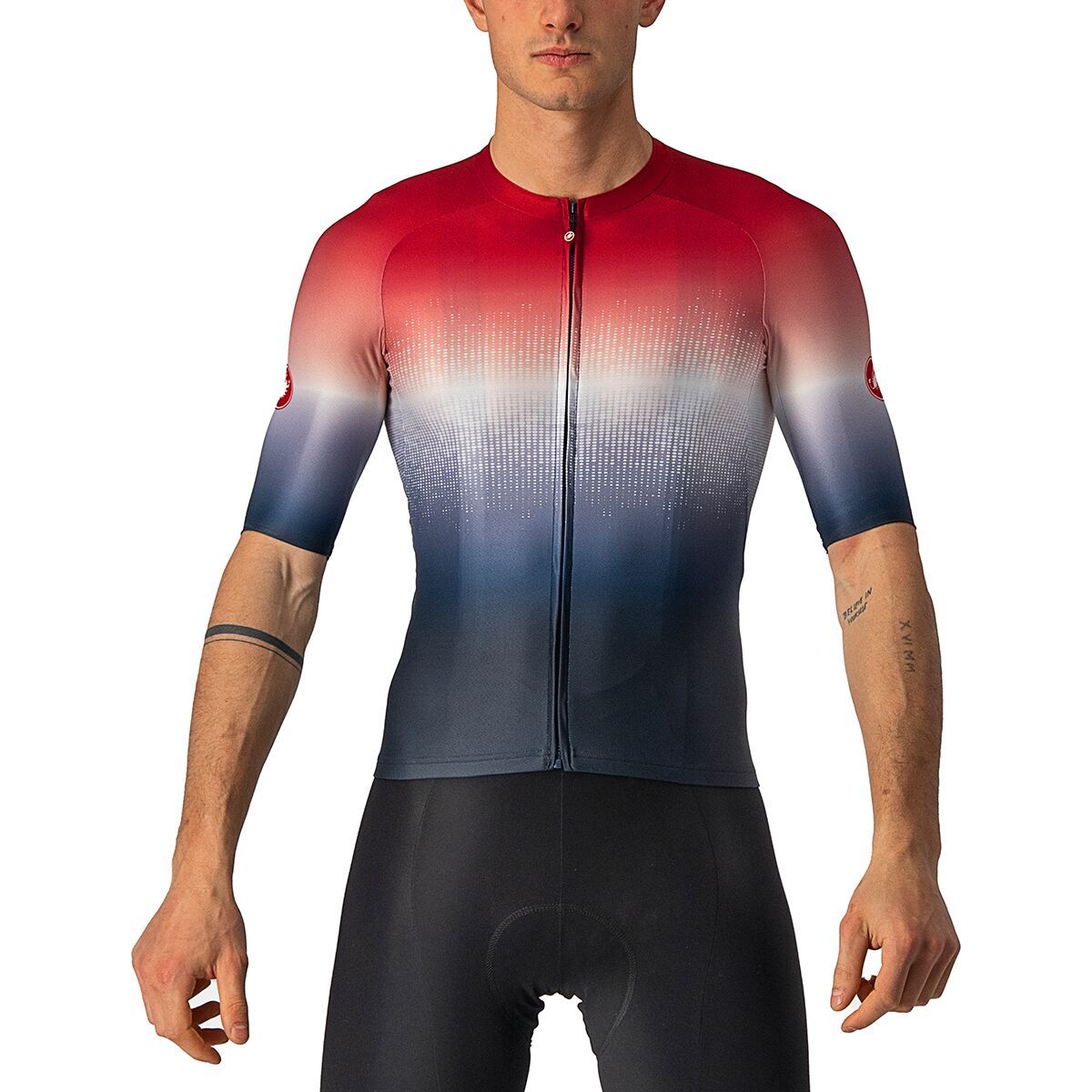 Castelli Aero Race 6.0 Full-Zip Jersey - Men's Savile Blue/Pro Red, XXL