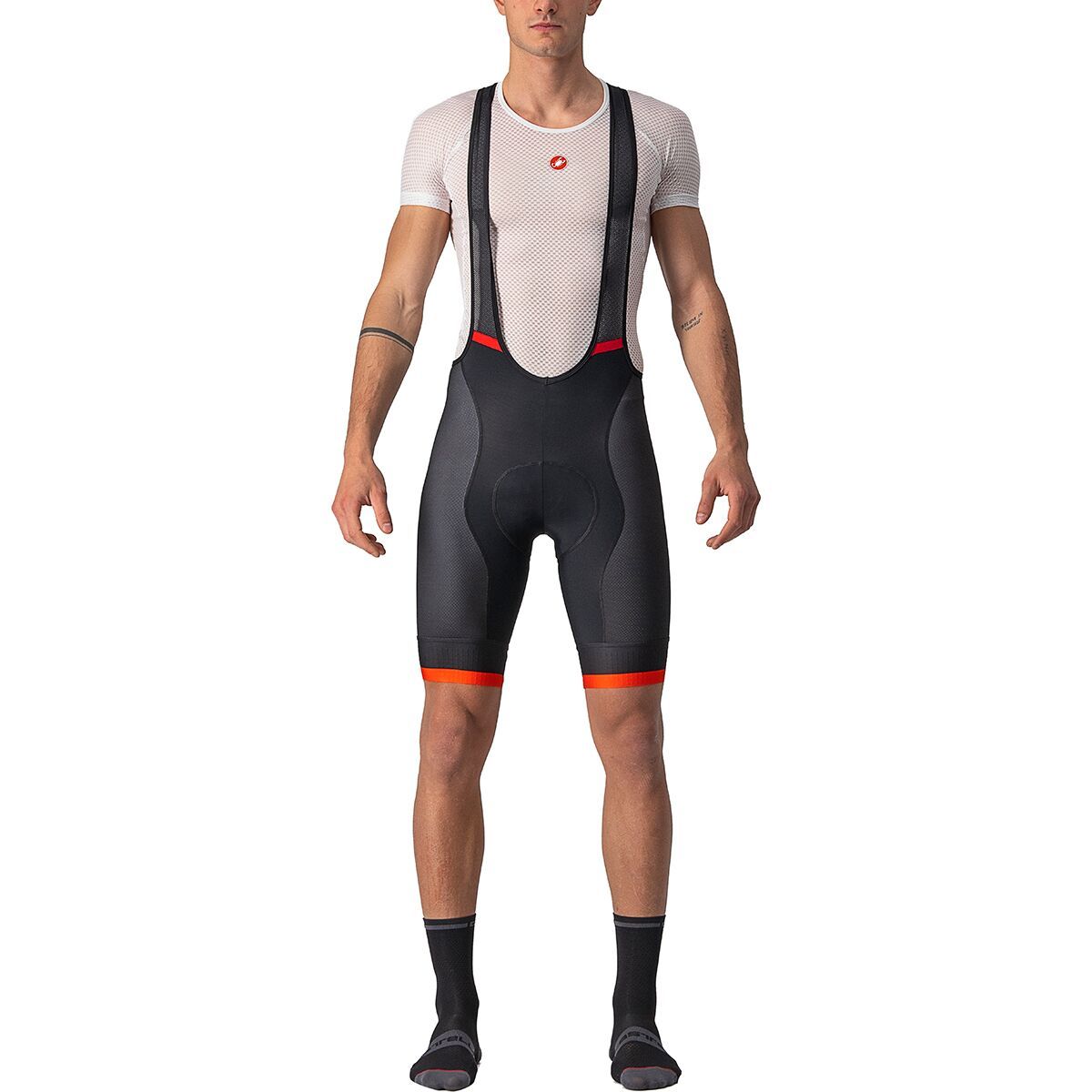 Castelli Competizione Kit Bib Short - Men's Black/Fiery Red, M