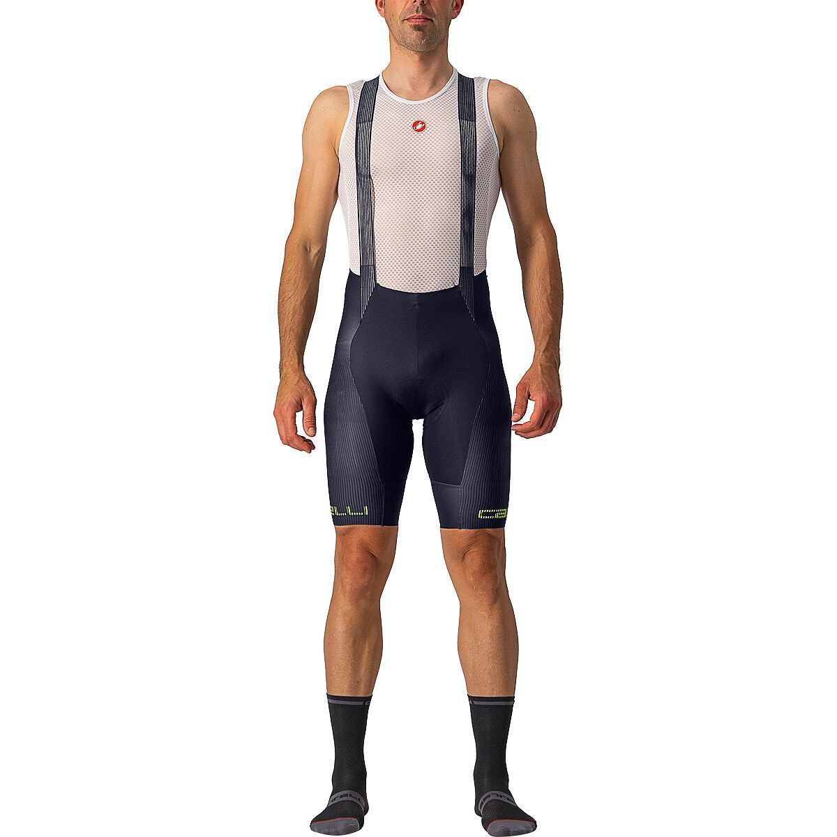 Castelli Free Aero RC Pro Bib Short - Men's Savile Blue/Electric Lime, XL