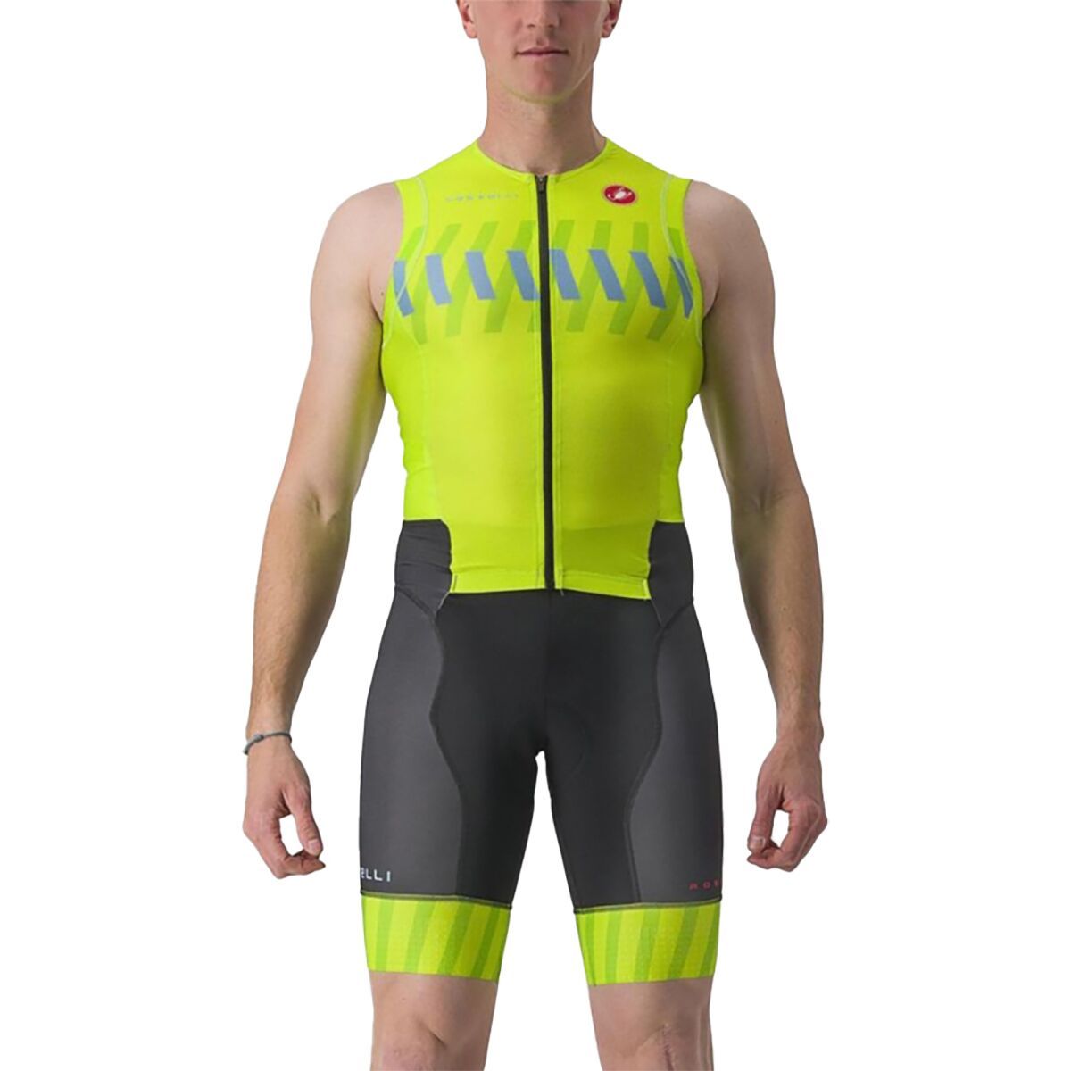 Castelli Free Sanremo 2 Sleeveless Tri Suit - Men's Electric Lime/Niagara Blue, 3XL