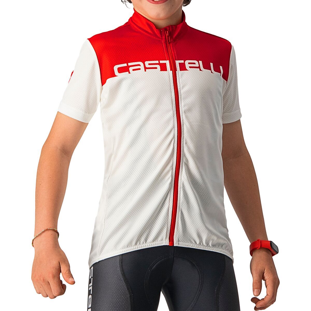 Castelli Neo Prologo Jersey - Kids' Ivory/Red, 10