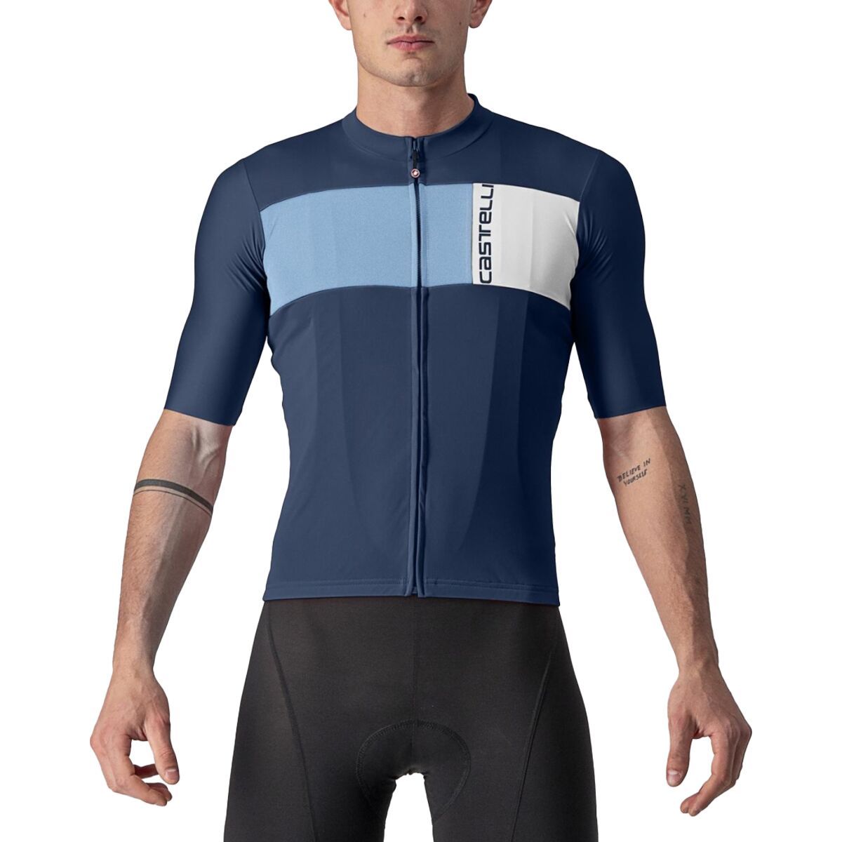 Castelli Prologo 7 Jersey - Men's Belgian Blue/Drive Blue-Silver Gray, XL