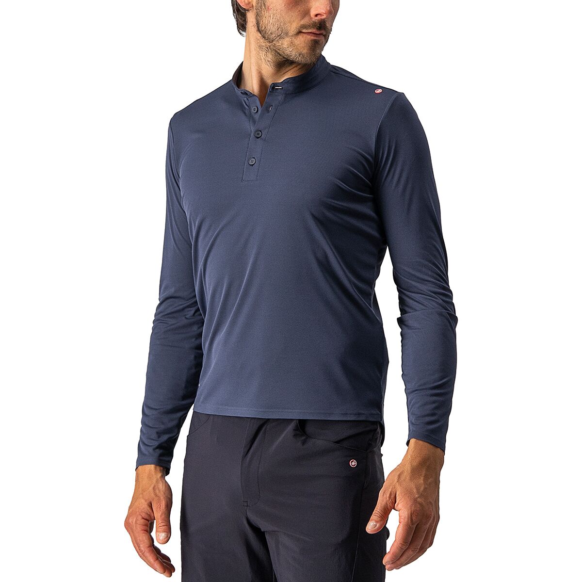 Castelli Castelli Tech 2 Long-Sleeve Henley - Men's Savile Blue, XXL