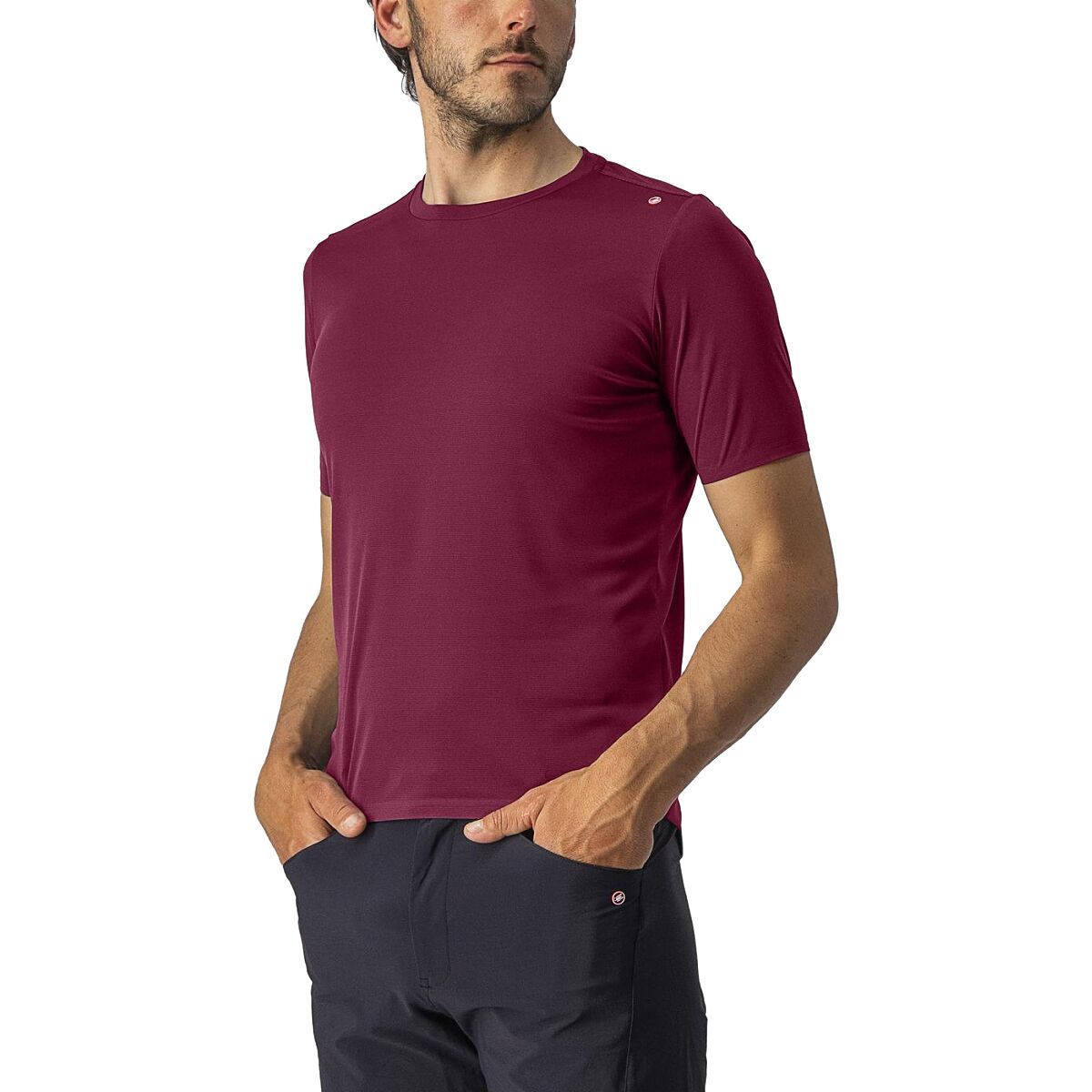 Castelli Tech 2 T-Shirt - Men's Bordeaux, L