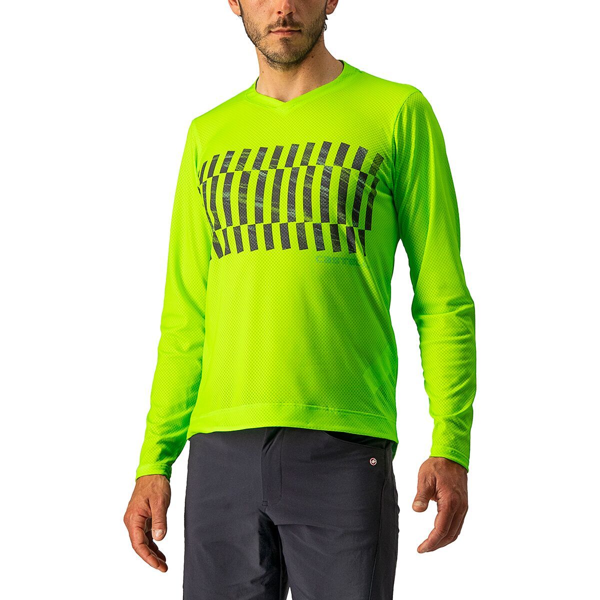 Castelli Trail Tech Long-Sleeve T-Shirt - Men's Electric Lime/Dark Lime, XL