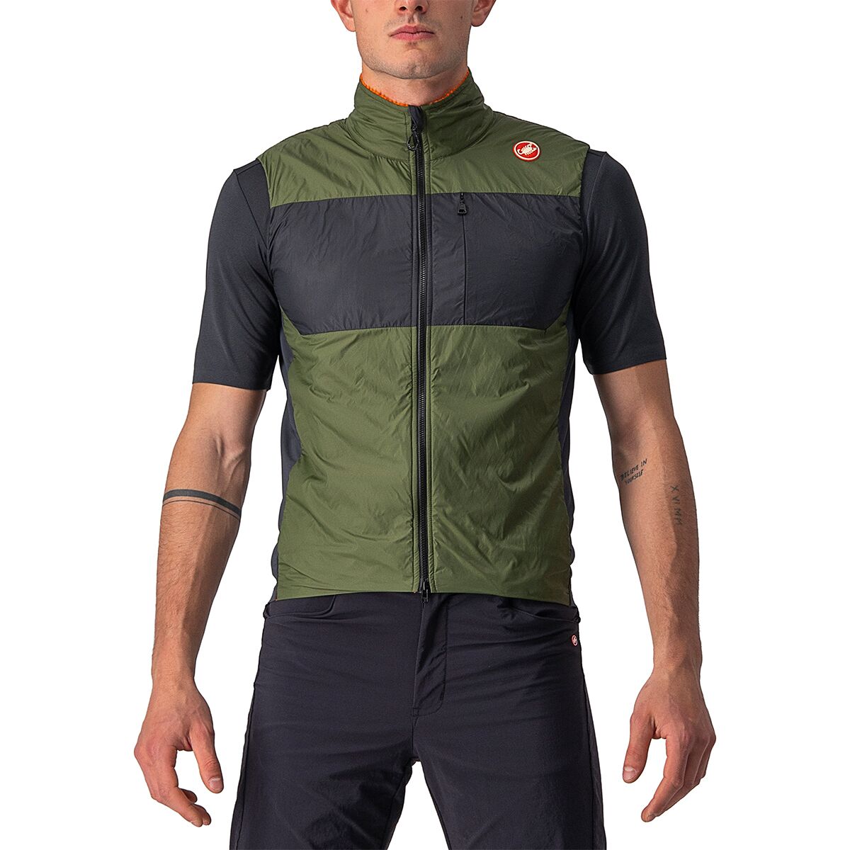 Castelli Castelli Unlimited Puffy Vest - Men's Light Military Gray/Dark Gray, L
