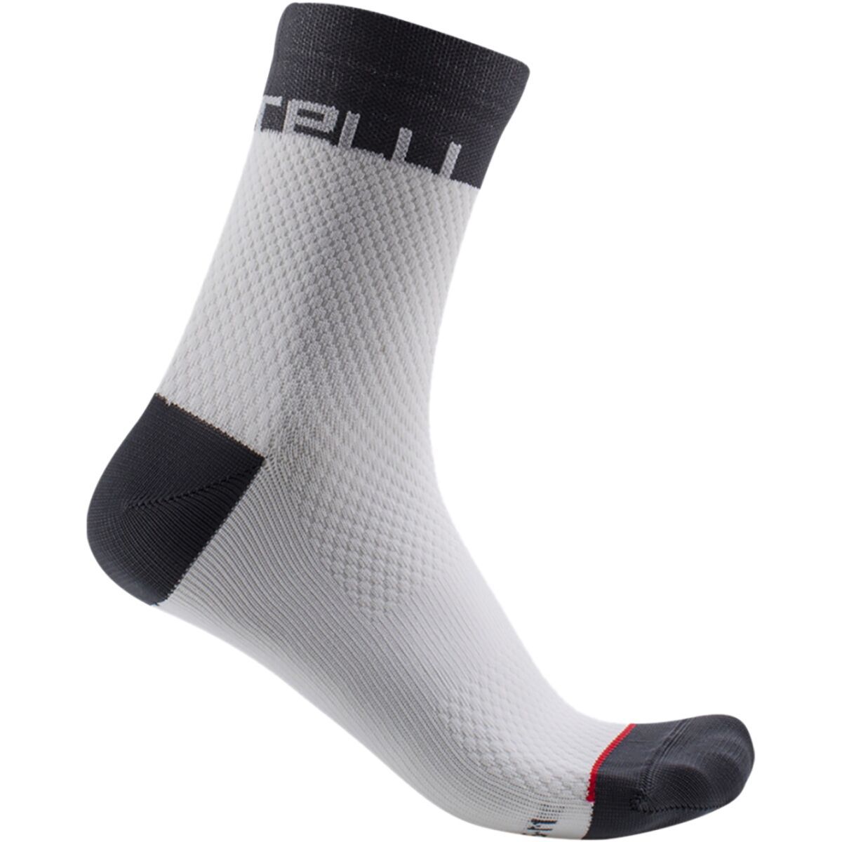 Castelli Velocissima 12 Sock - Women's White/Dark Gray, L/XL
