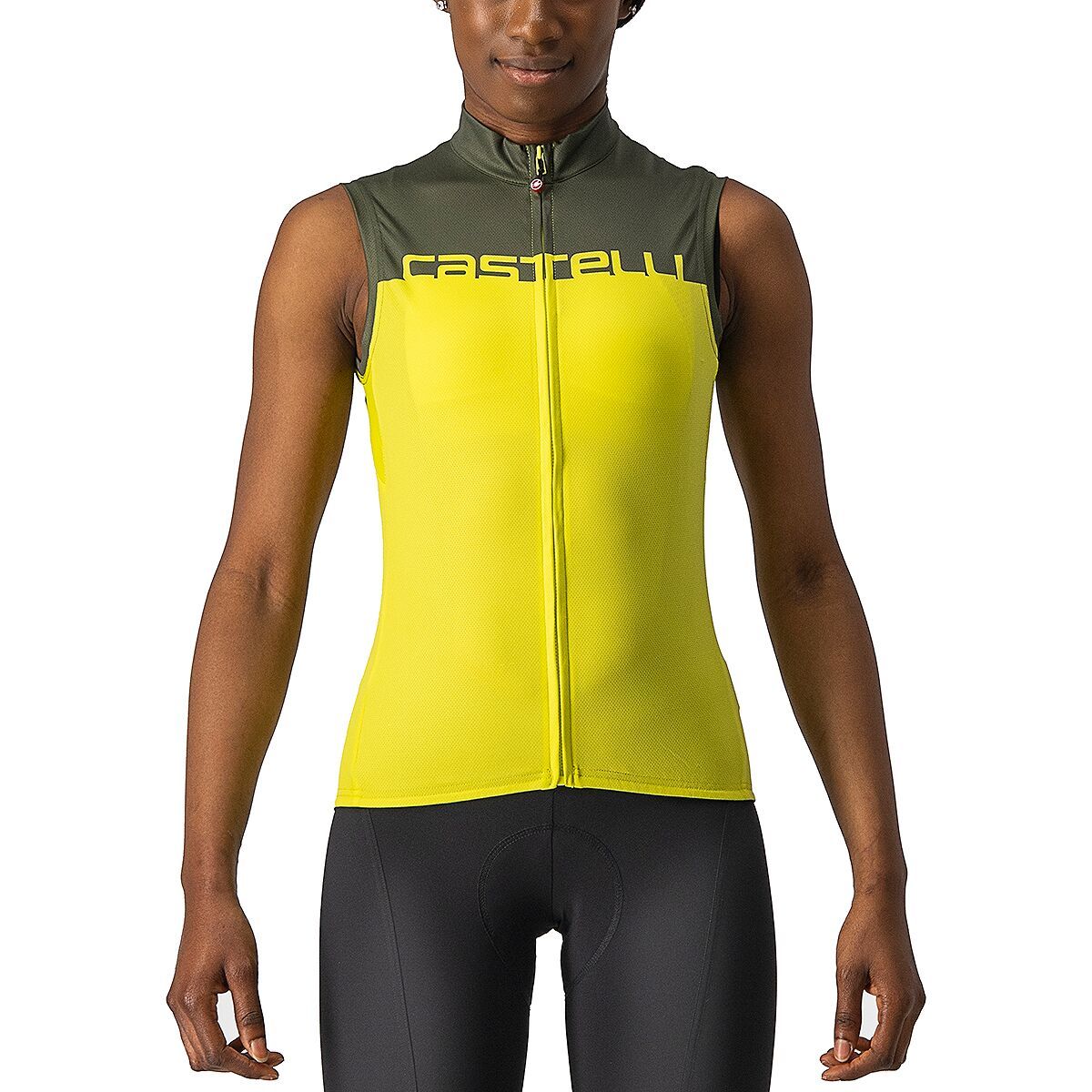 Castelli Velocissima Sleeveless Jersey - Women's Sulphur/Military Green, S