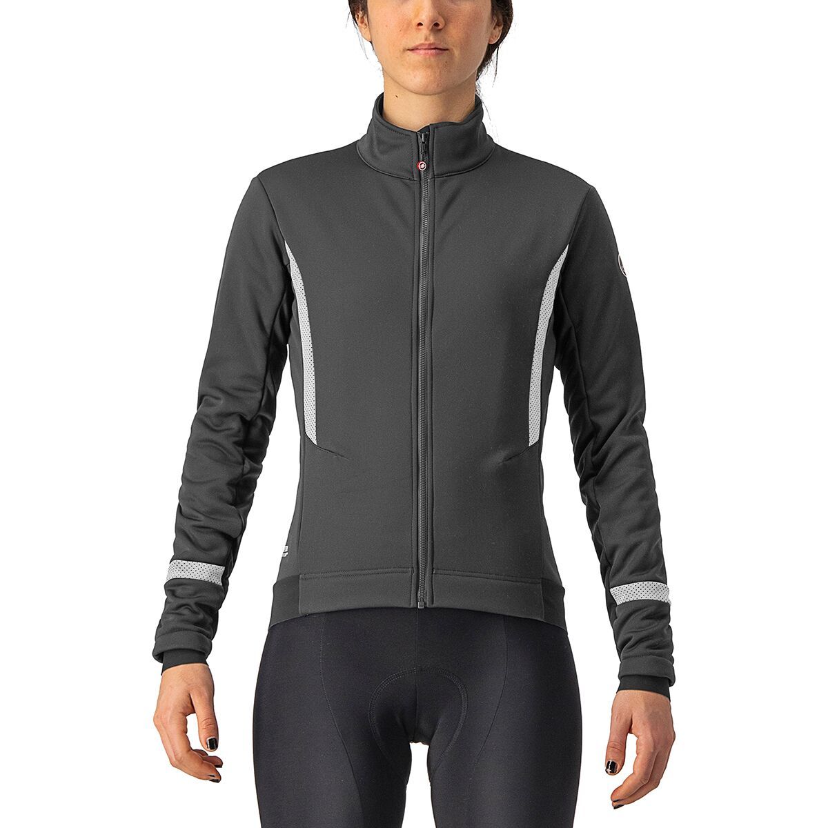 Image of Castelli Dinamica Jacket - Women's Light Black/White Reflex, L