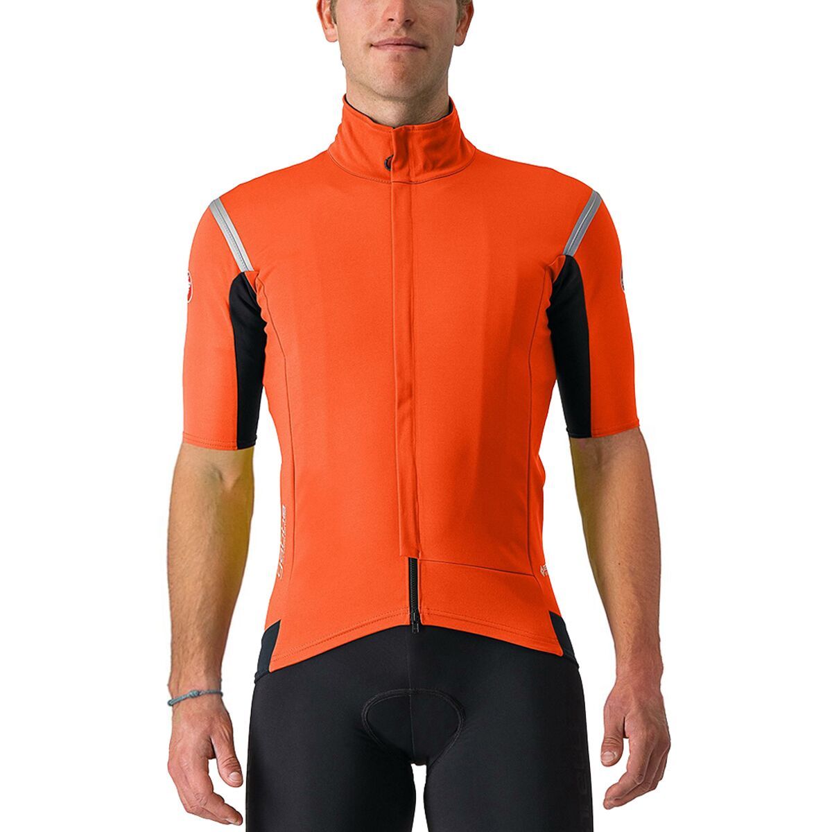 Image of Castelli Gabba RoS Jersey - Men's Brilliant Orange/Silver Reflex, XL