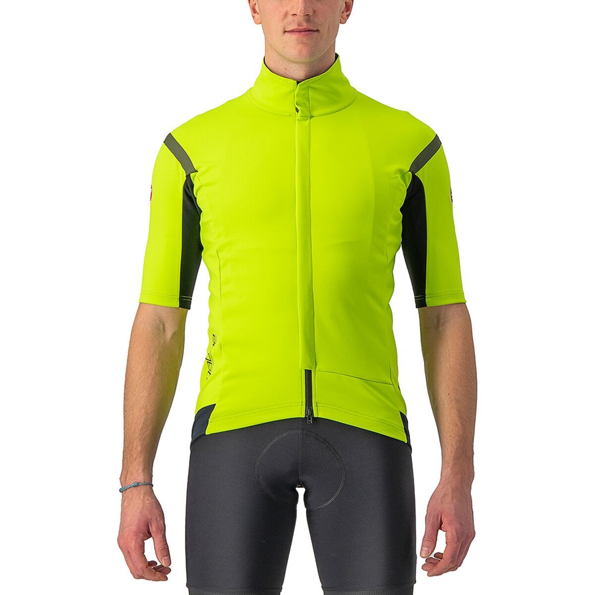 Castelli Gabba RoS Jersey - Men's Electric Lime/Dark Gray, XL