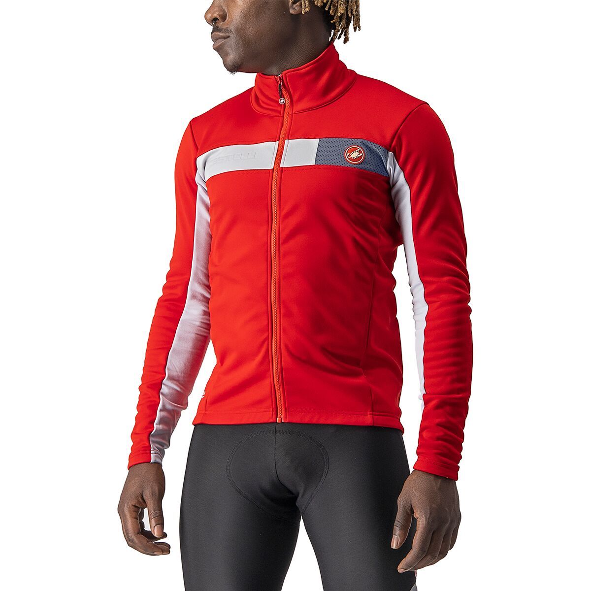 Castelli Mortirolo 6S Jacket - Men's Red/Silver Gray/Silver Reflex, L