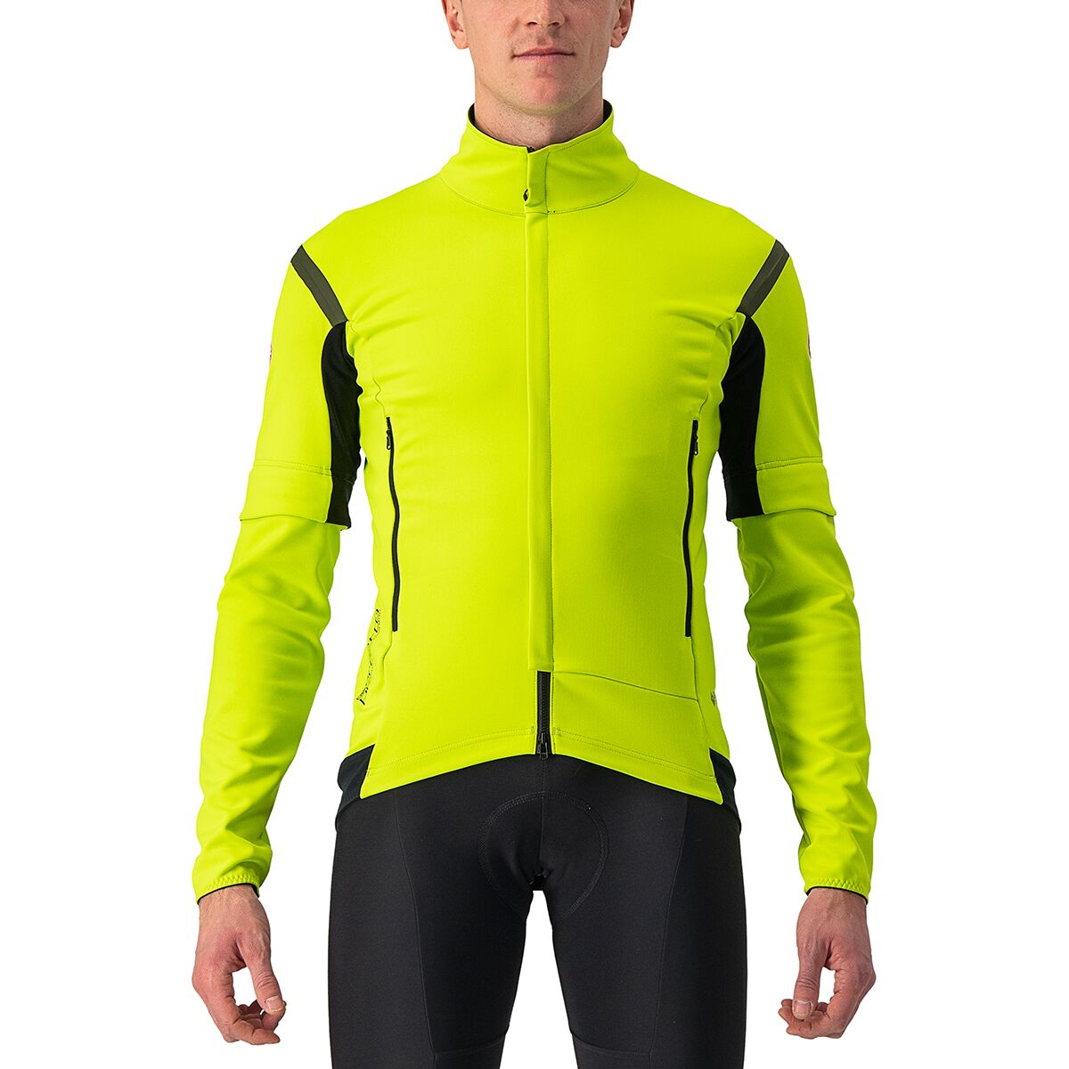 Pre-owned Castelli Perfetto Ros Convertible Jacket - Men's In Electric Lime/dark Gray