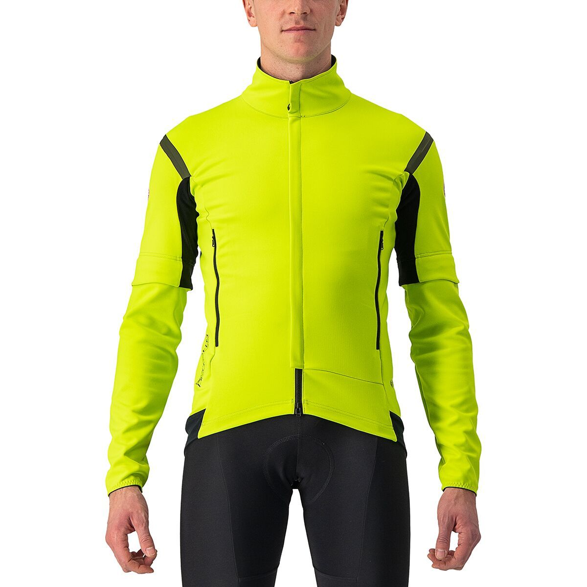 Image of Castelli Perfetto RoS Convertible Jacket - Men's Electric Lime/Dark Gray, L