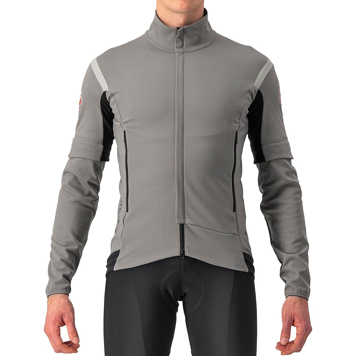 Image of Castelli Perfetto RoS Convertible Jacket - Men's Nickel Gray/Travertine Gray, M