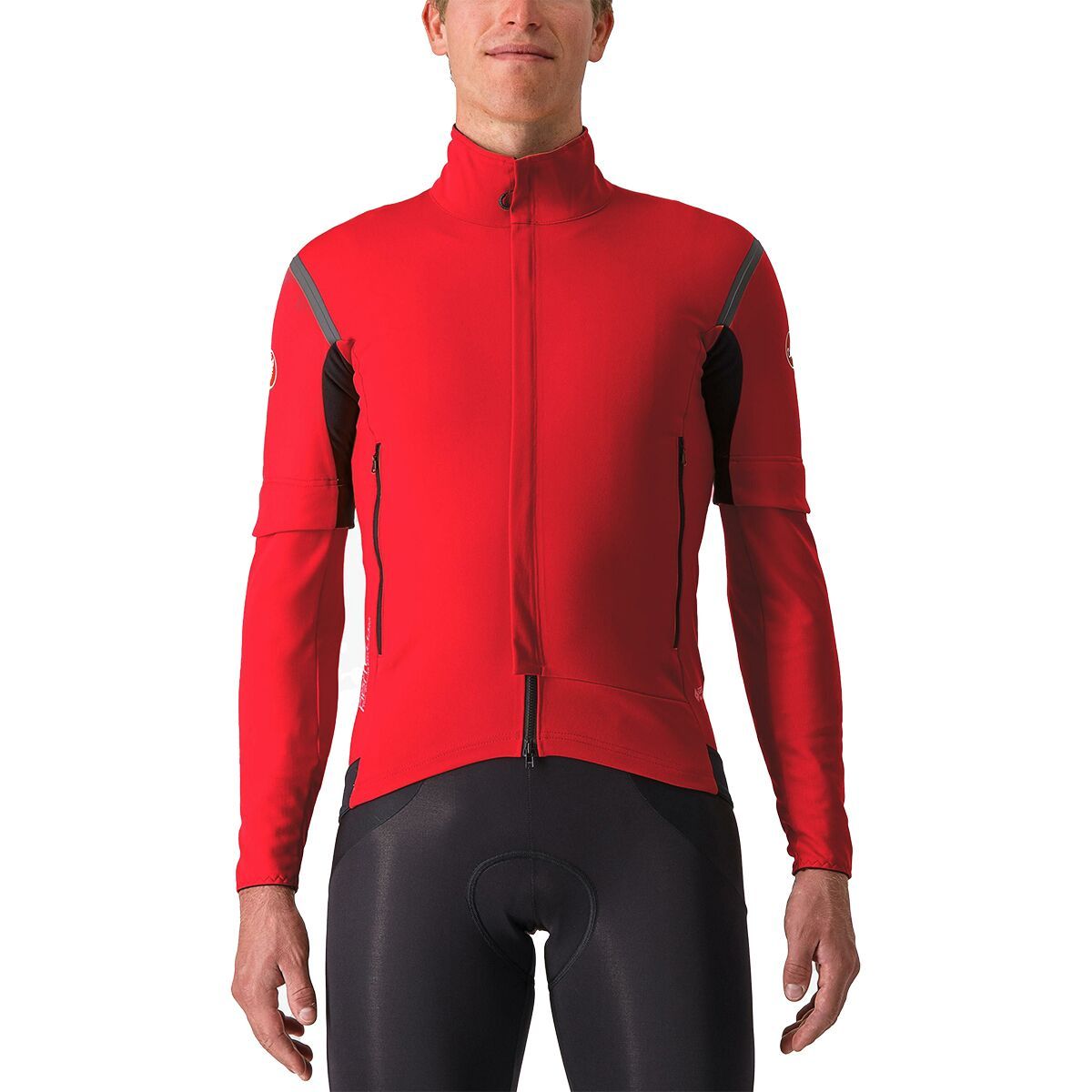 Image of Castelli Perfetto RoS Convertible Jacket - Men's Rich Red/Black Reflex, S