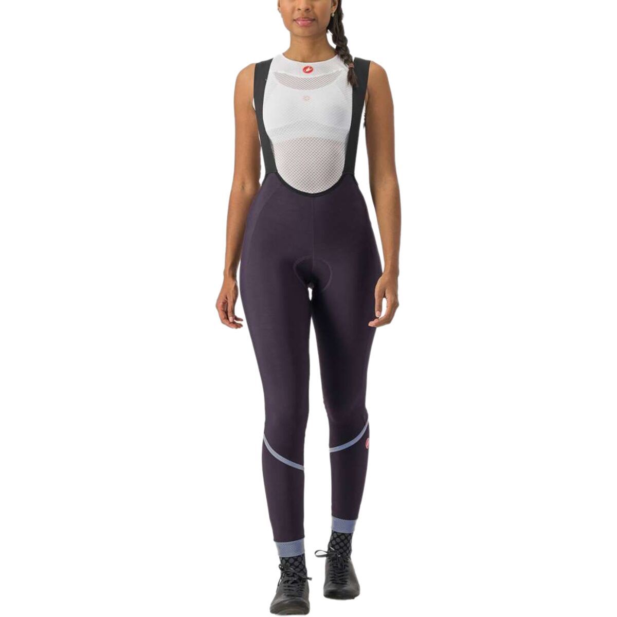 Image of Castelli Velocissima DT Bib Tight - Women's Dark Night Shade/Silver Reflex, M