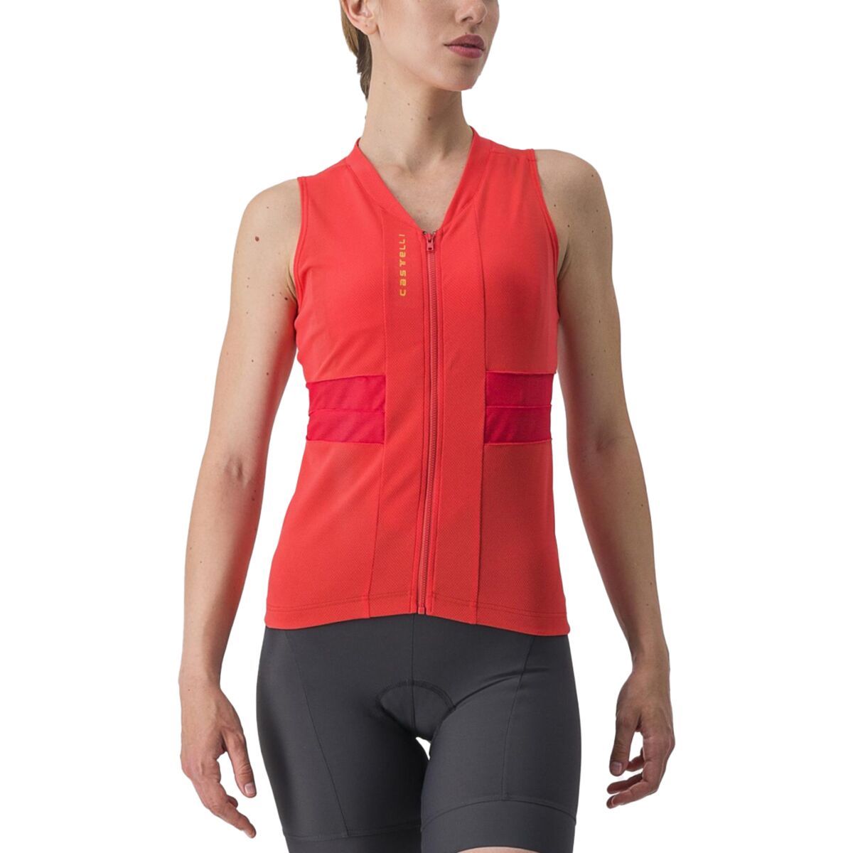 Image of Castelli Anima 4 Sleeveless Jersey - Women's Hibiscus/Soft Orange, XL