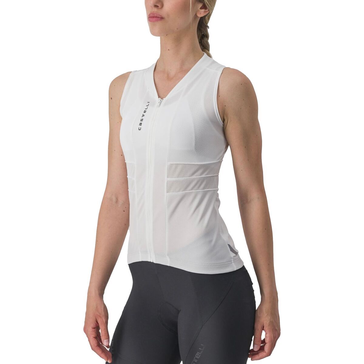 Image of Castelli Anima 4 Sleeveless Jersey - Women's Ivory/Light Black, XL