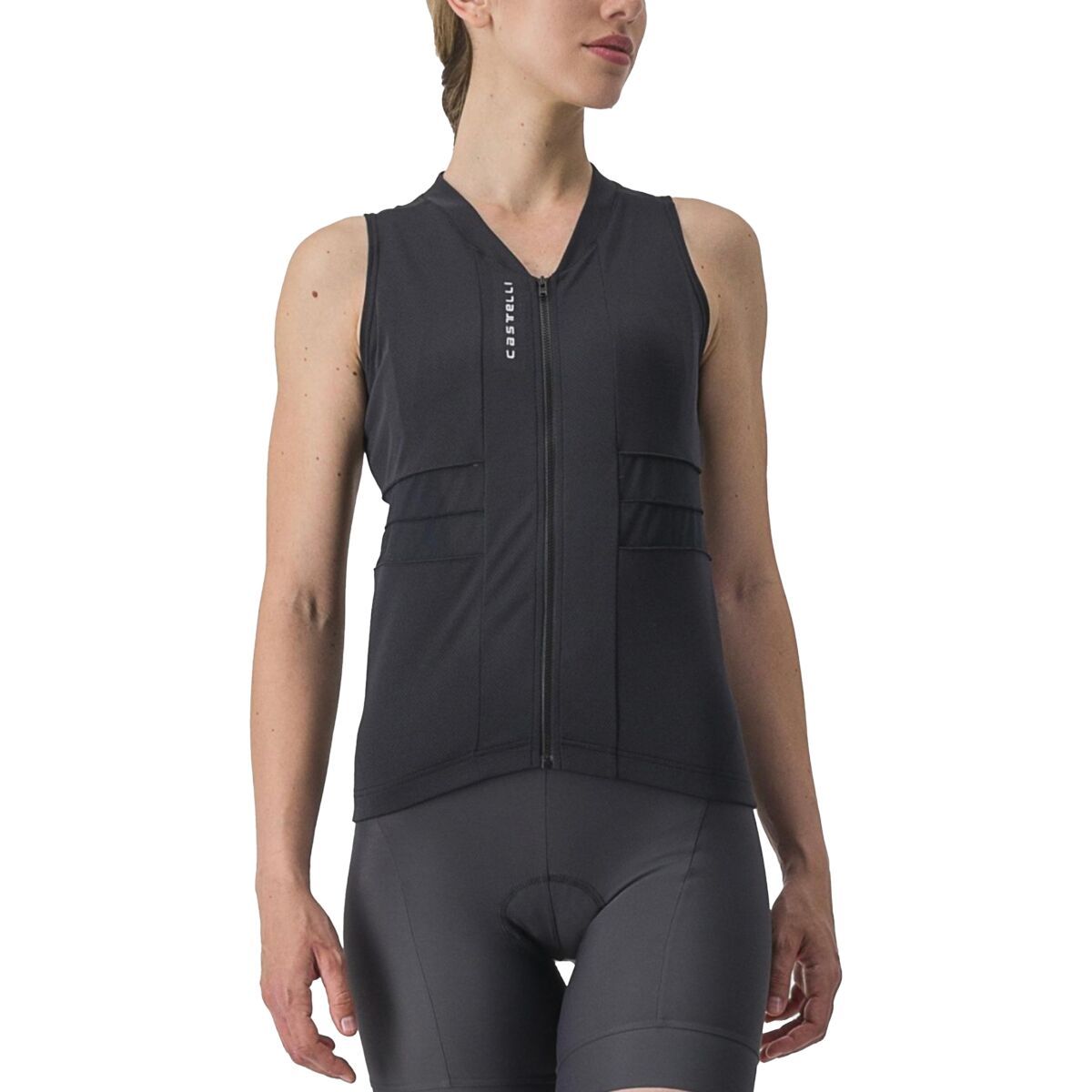 Image of Castelli Anima 4 Sleeveless Jersey - Women's Light Black/Ivory, L