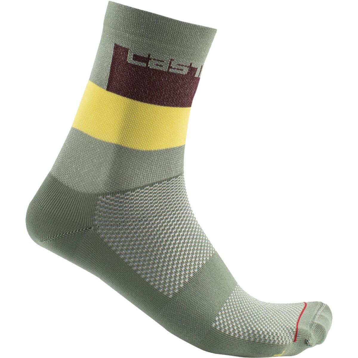 Castelli Blocco 15 Sock Avocado Green, L/XL