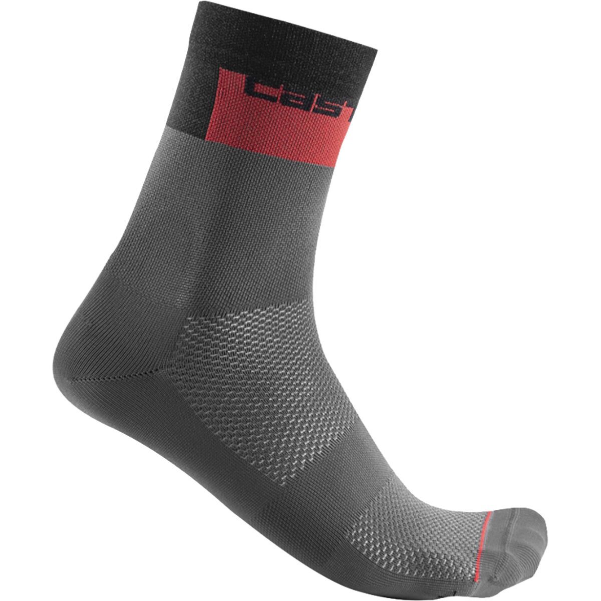 Image of Castelli Blocco 15 Sock Dark Gray, S/M
