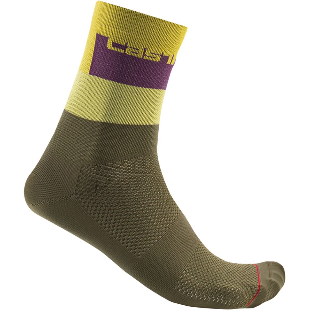 Image of Castelli Blocco 15 Sock Defender Green, S/M