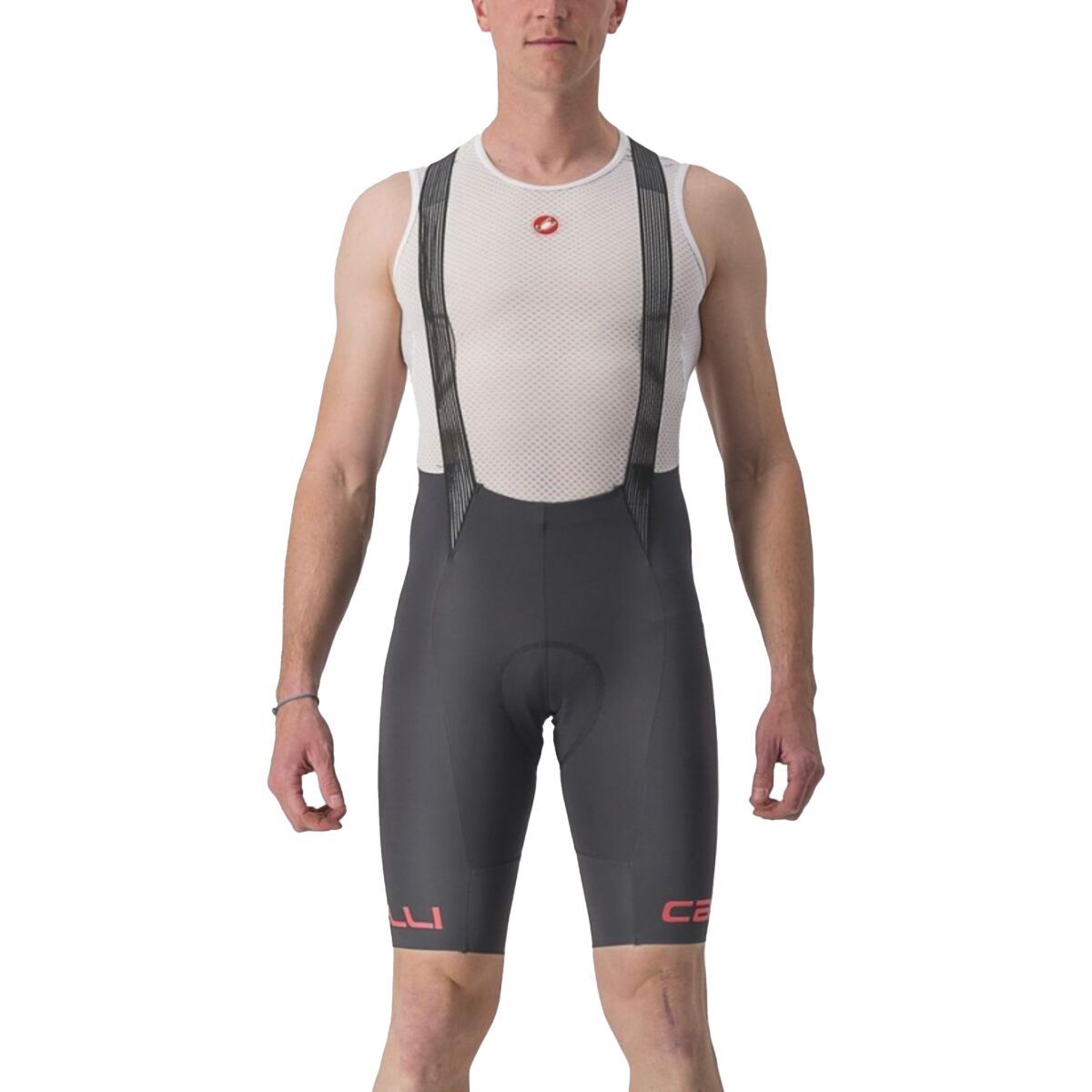 Castelli Free Aero RC Classic Bib Short - Men's Dark Gray/Hibiscus, L