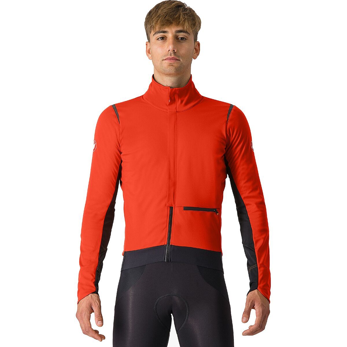 Image of Castelli Alpha Doppio RoS Jacket - Men's Red Ochre/Black Reflex/Black, M
