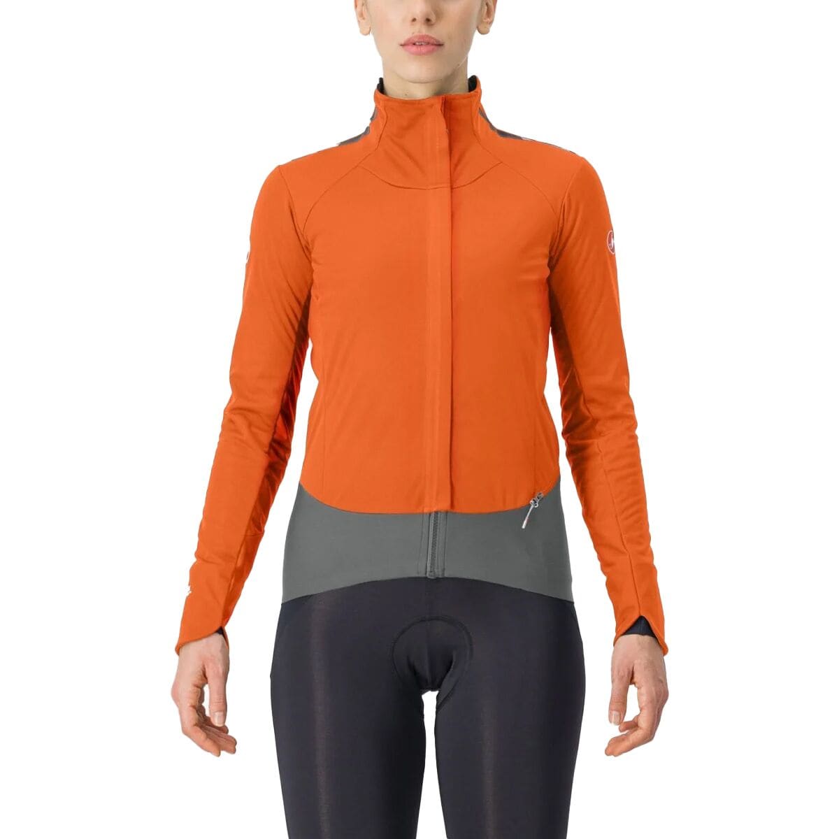 Pre-owned Castelli Alpha Doppio Ros Jacket - Women's In Red Orange/urban Gray/dark Gray