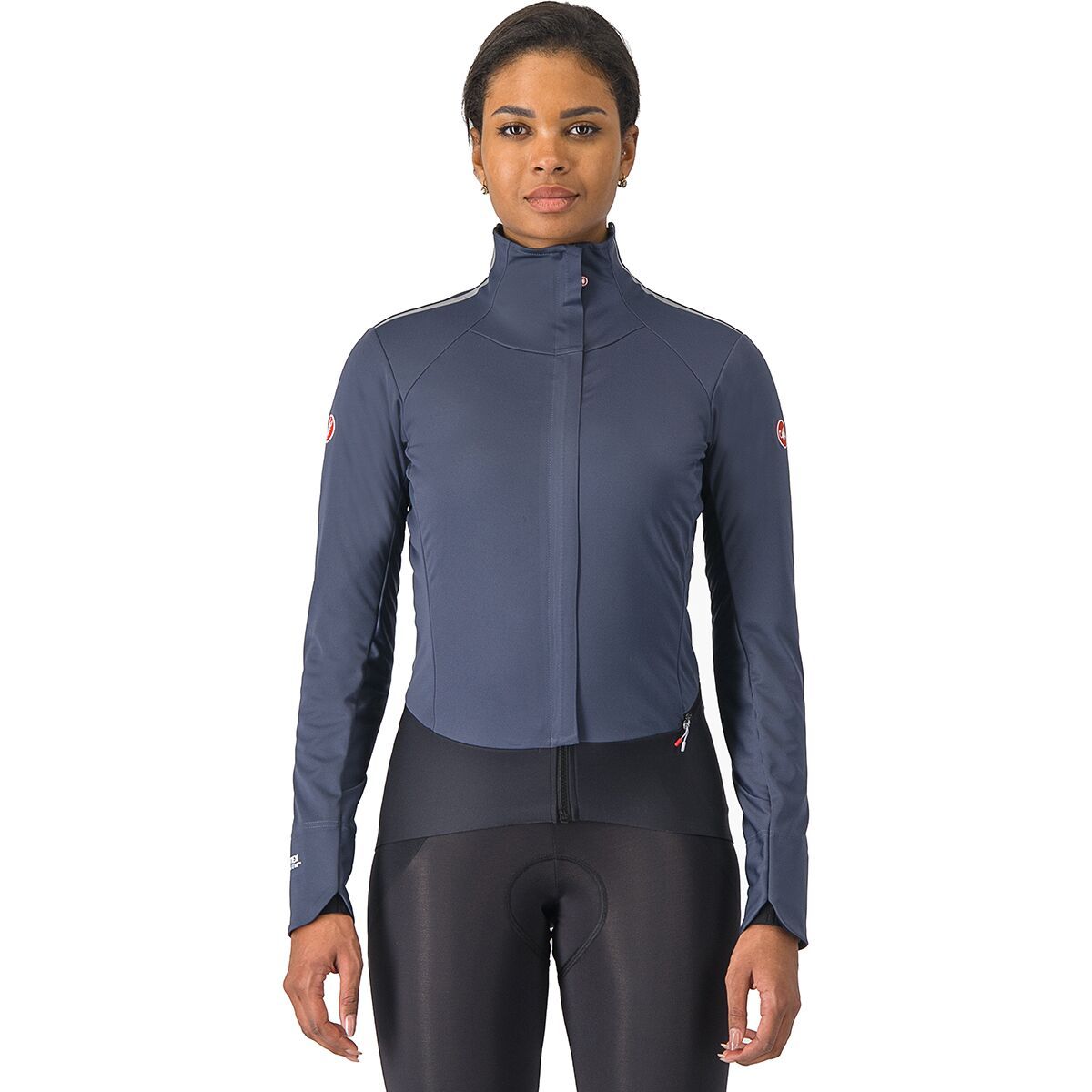 Image of Castelli Alpha Doppio RoS Jacket - Women's Twilight Blue/Silver Reflex/Steel Blue, S