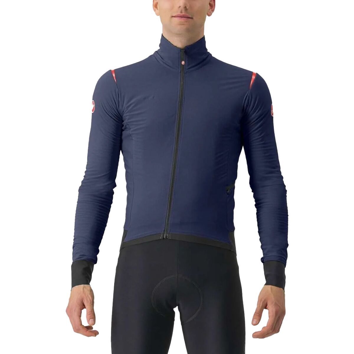 Image of Castelli Alpha Flight RoS Jacket - Men's Belgian Blue/Pompeian Red/Rock Blue, L