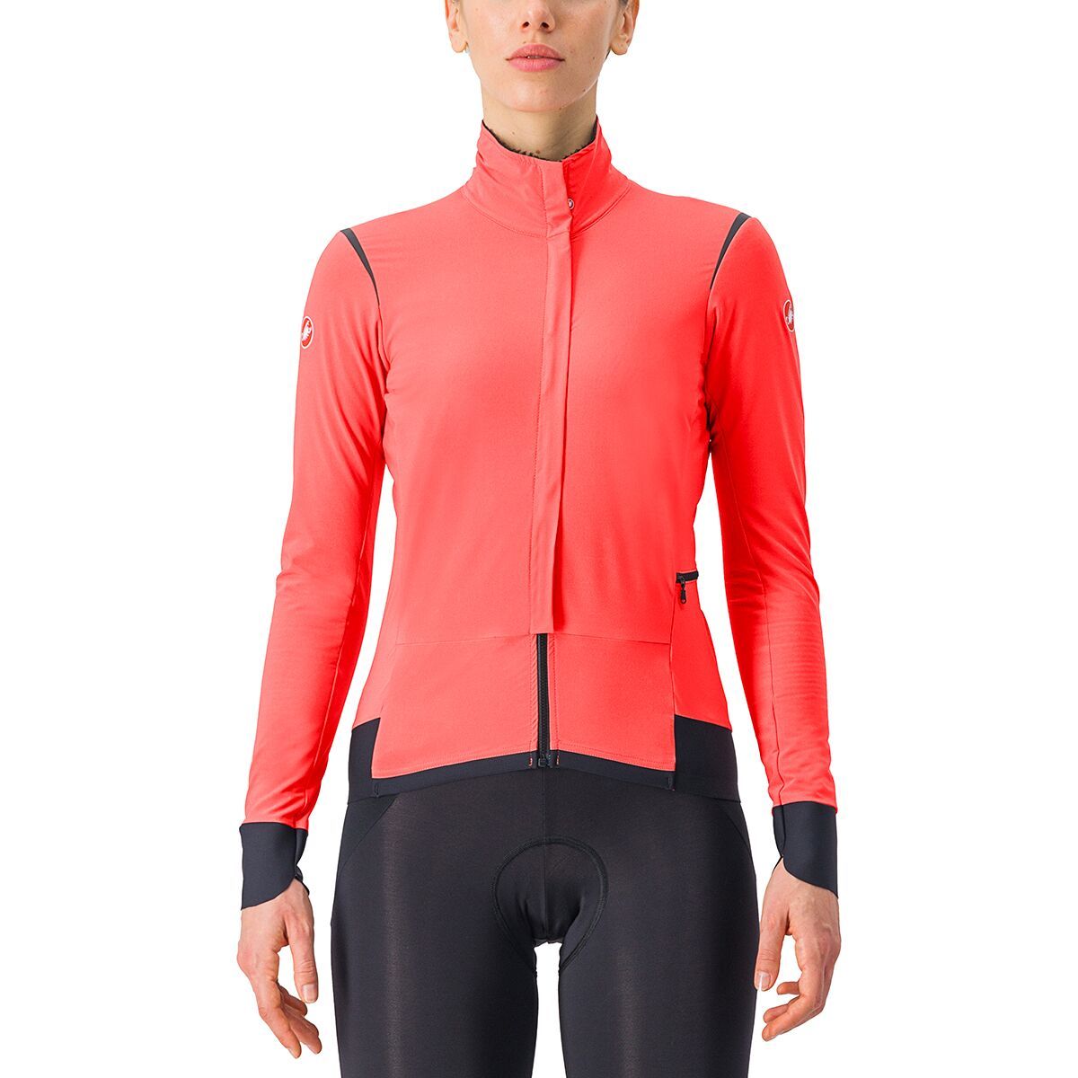 Image of Castelli Alpha Flight RoS Jacket - Women's Brilliant Pink/Black Reflex/Dark Gray, S