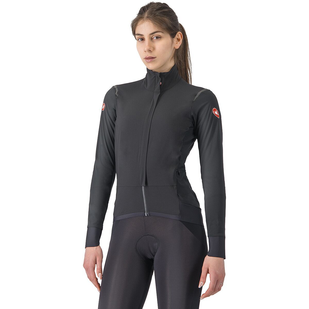 Image of Castelli Alpha Flight RoS Jacket - Women's Light Black/Black Reflex, M