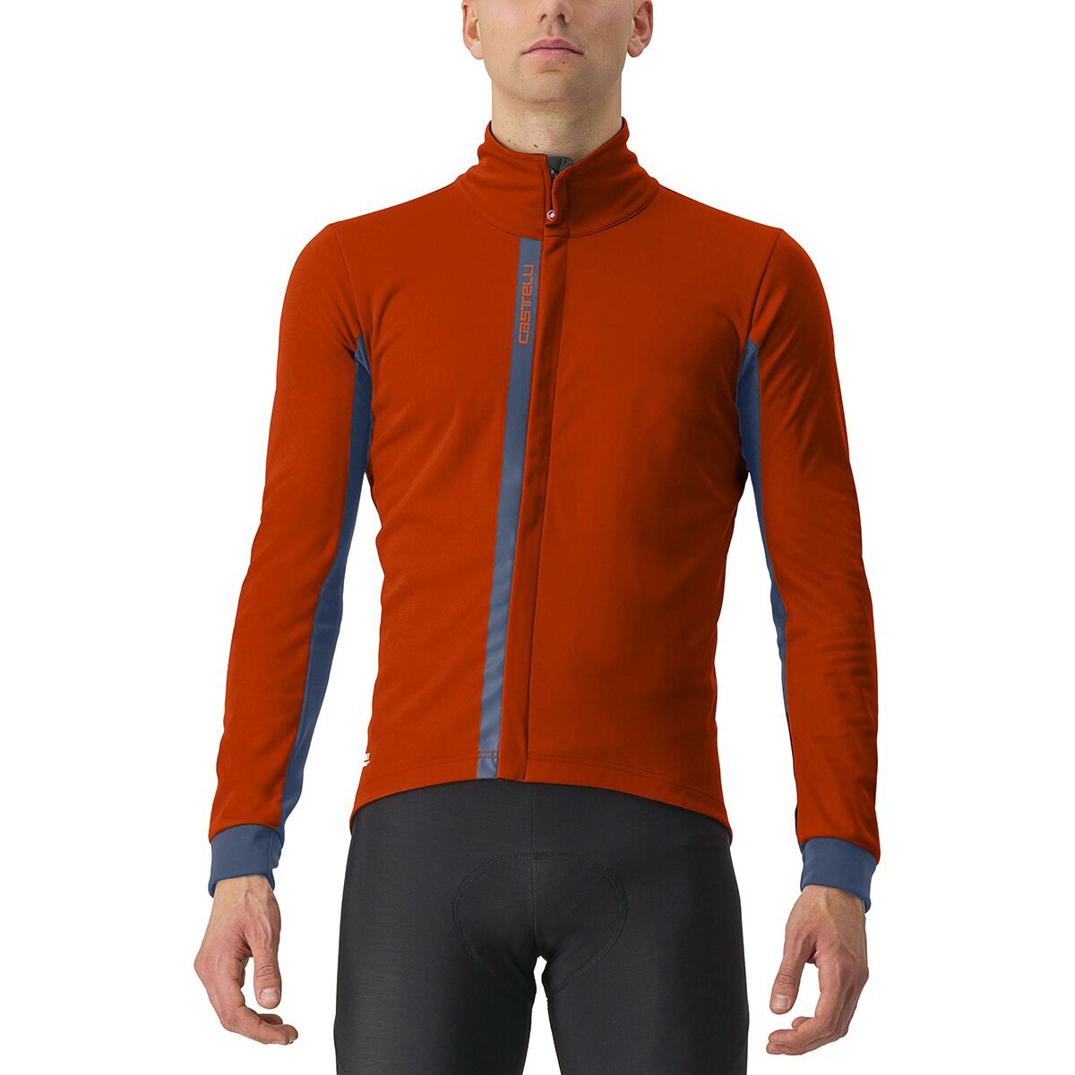 Image of Castelli Entrata Jacket - Men's Red Ochre/Twilight Blue, XL
