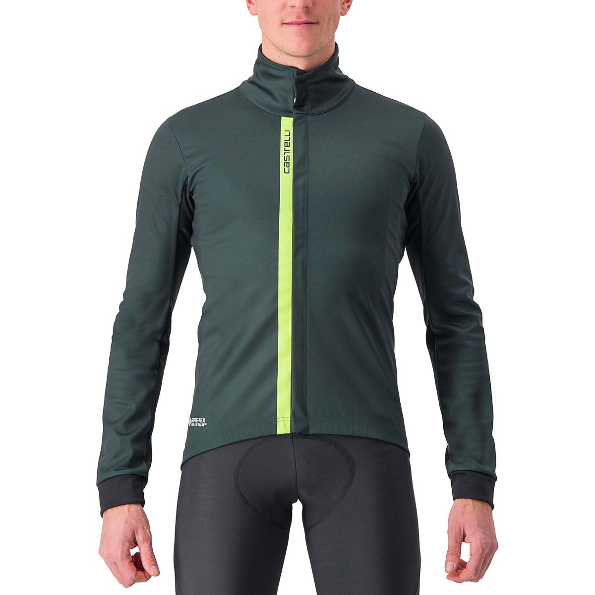 Castelli Entrata Jacket - Men's Rover Green/Yellow Fluo/Light Black, XXL