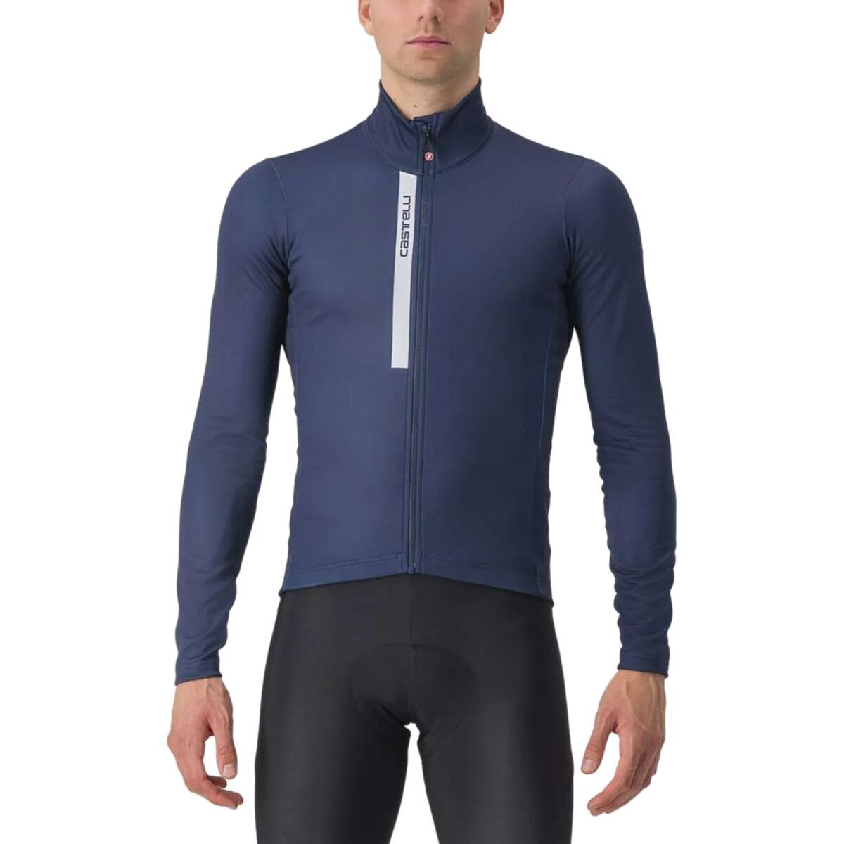 Image of Castelli Entrata Thermal Jersey - Men's Belgian Blue/Silver Gray, L