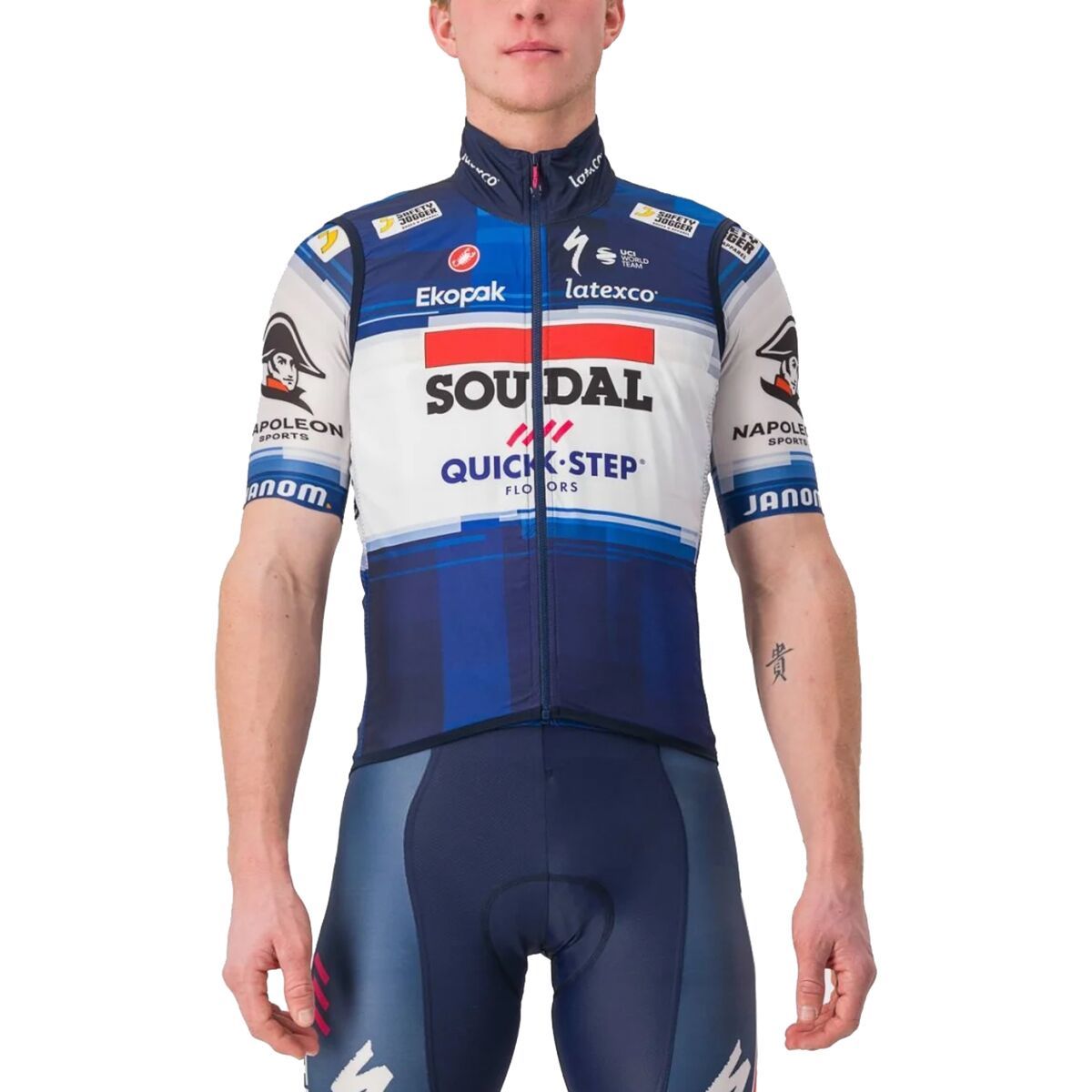 Castelli Quick-Step Pro Light Wind Vest - Men's Dark Blue/White, L