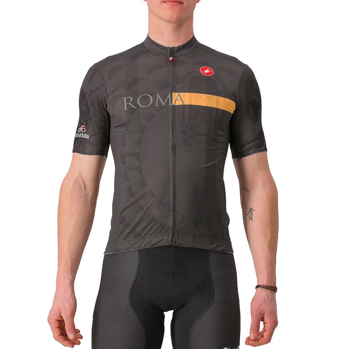 Castelli Giro Roma Jersey - Men's Antracite/Dark Gray/Giallo, L