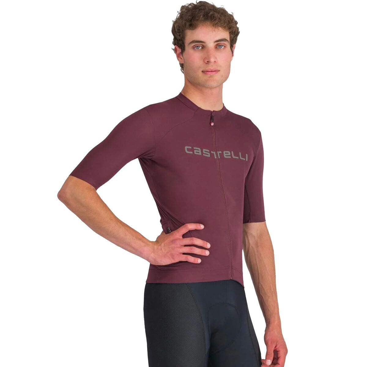Image of Castelli Prologo Lite Jersey - Men's Deep Bordeaux/Silver Gray, XXL