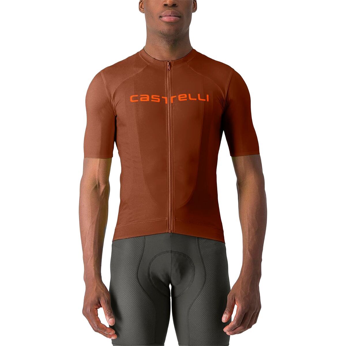 Image of Castelli Prologo Lite Jersey - Men's Deep Mocha/Vivid Orange, XL