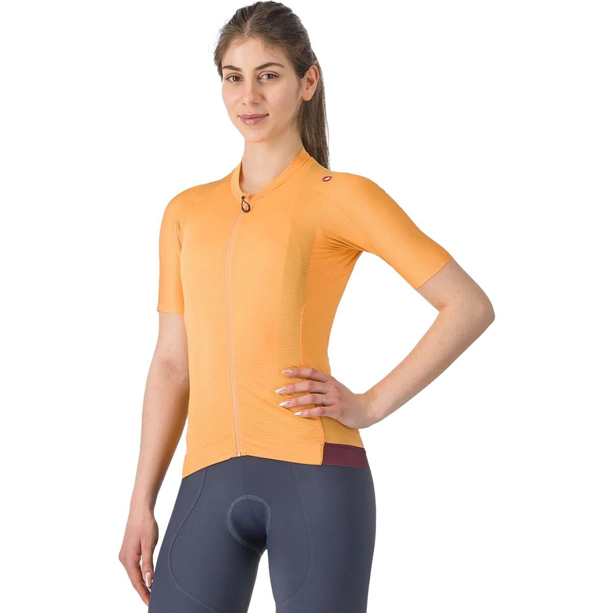 Image of Castelli Espresso Jersey - Women's Soft Orange/Deep Bordeaux, XS