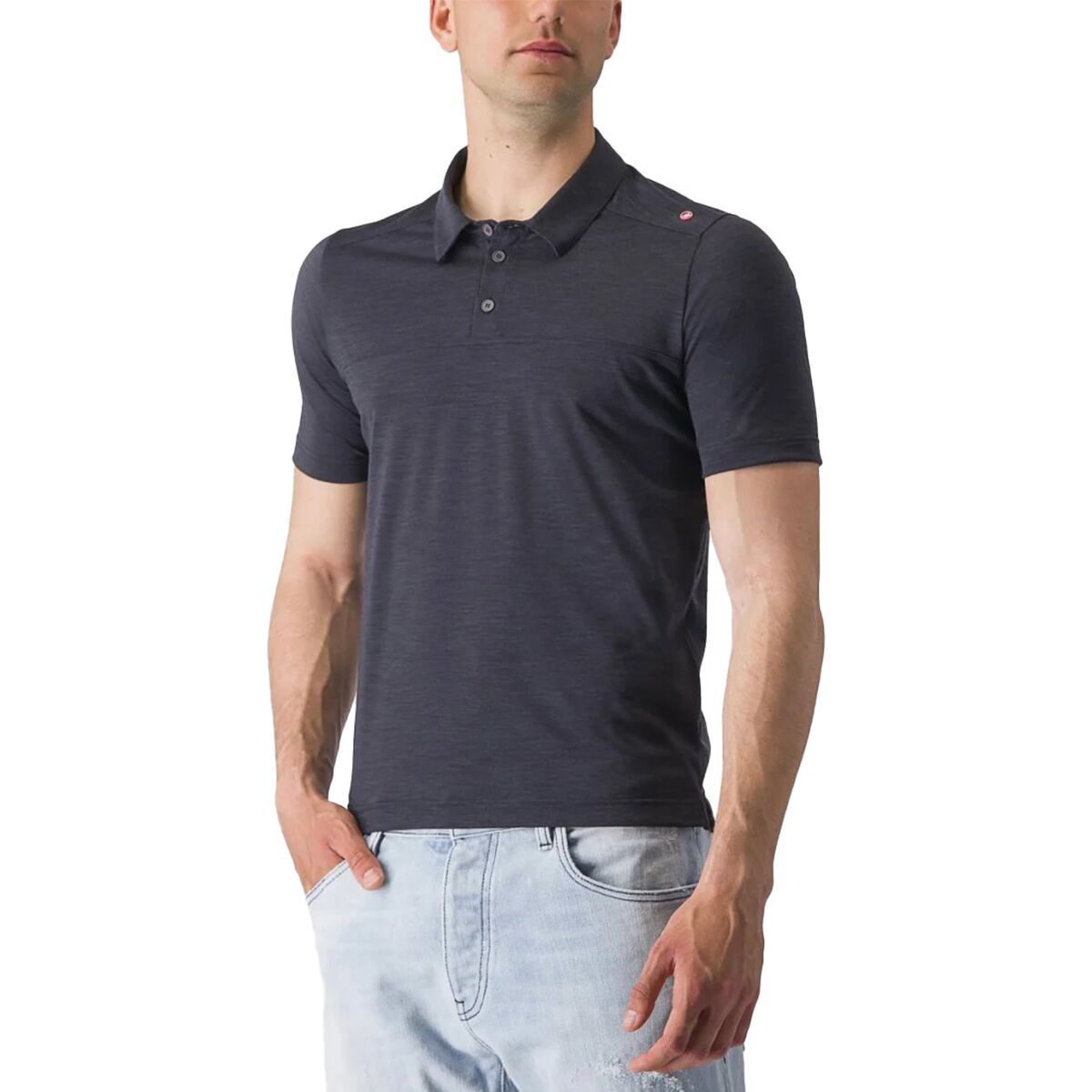 Image of Castelli Merino Polo - Men's Light Black, XL